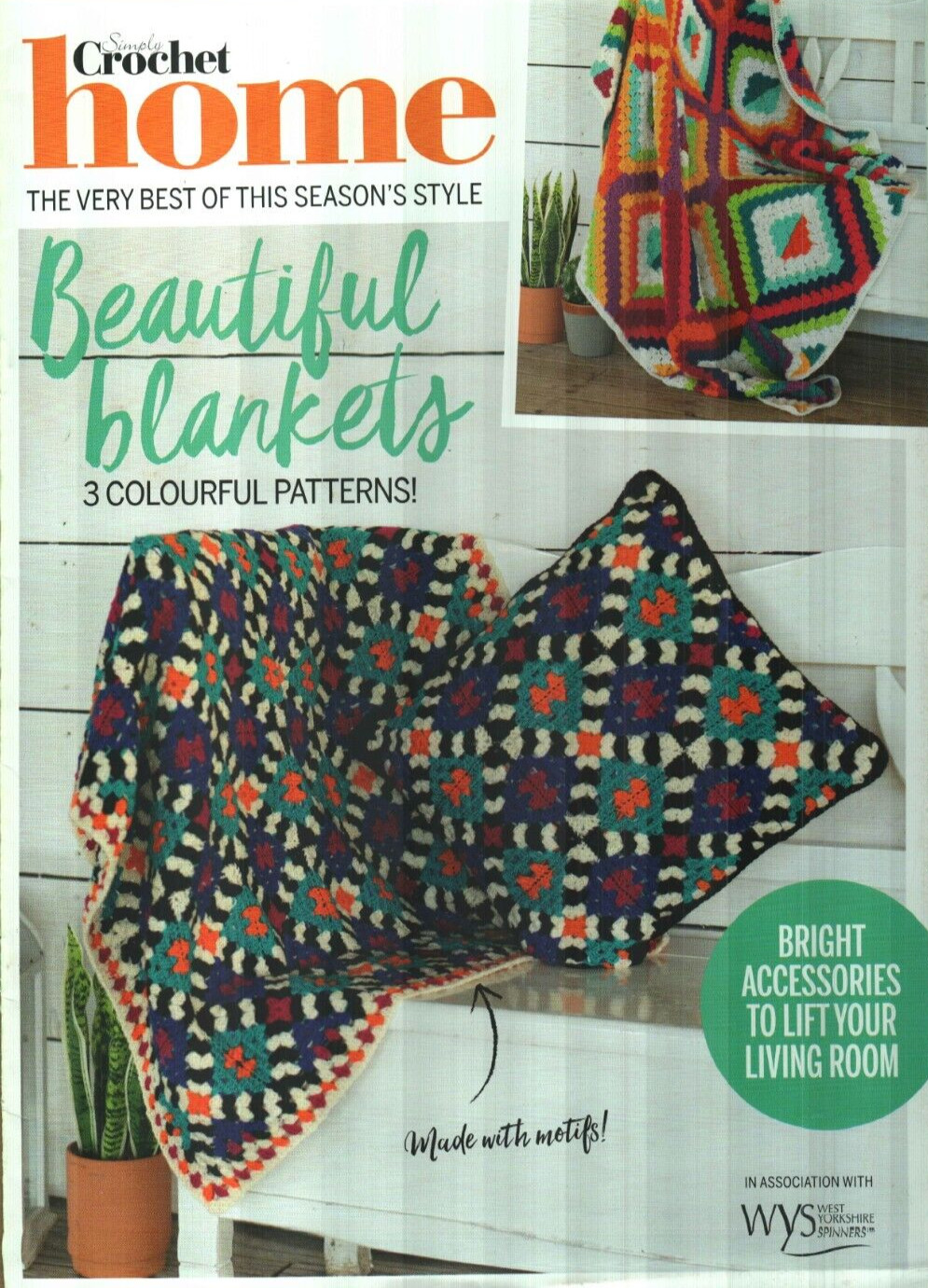 BEAUTIFUL BLANKETS 2 AFGHANS & 1 PILLOW HOME DECOR CROCHET PATTERN BOOK