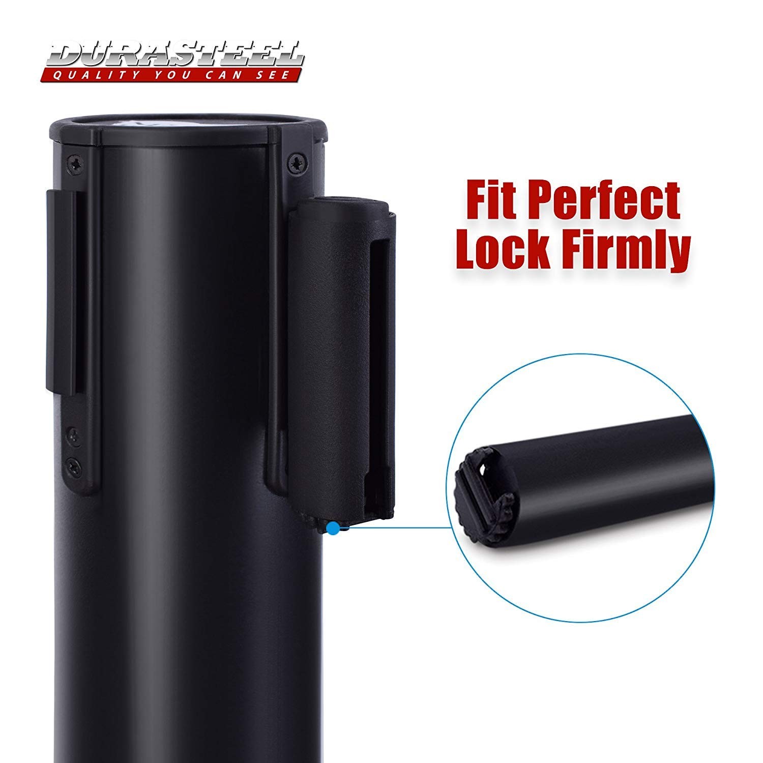 Retractable Belt Stanchion Posts 6-Pack - 6.5ft Crowd Control Barriers - Meta...
