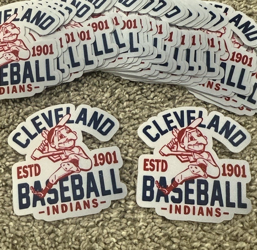 (Lot Of 2) Cleveland Indians 1901 Guardians Mascot Iron On Patch Classic Logo