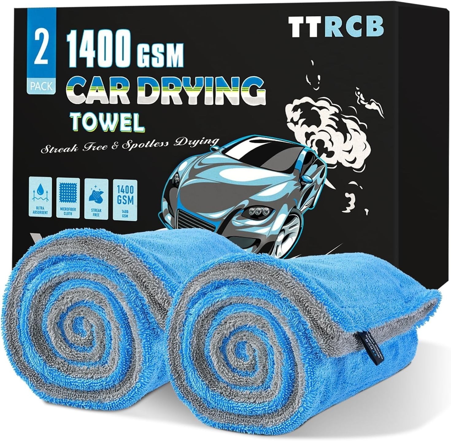 2 Pack Car Drying Towels 48" x 24", Extra Large Microfiber Towels for Cars, 1...