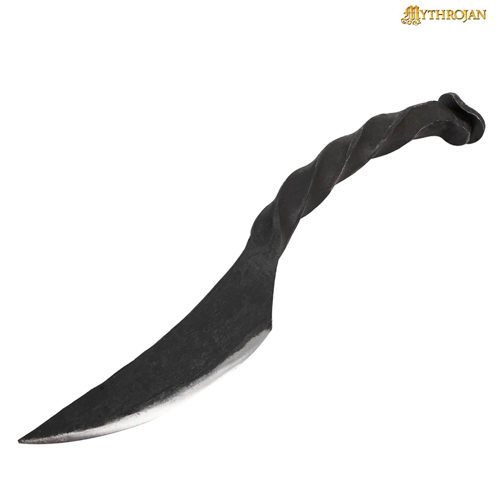 Hunting Pocket Knife Carbon Steel Railroad Spike Handforged Twisted Handle Black
