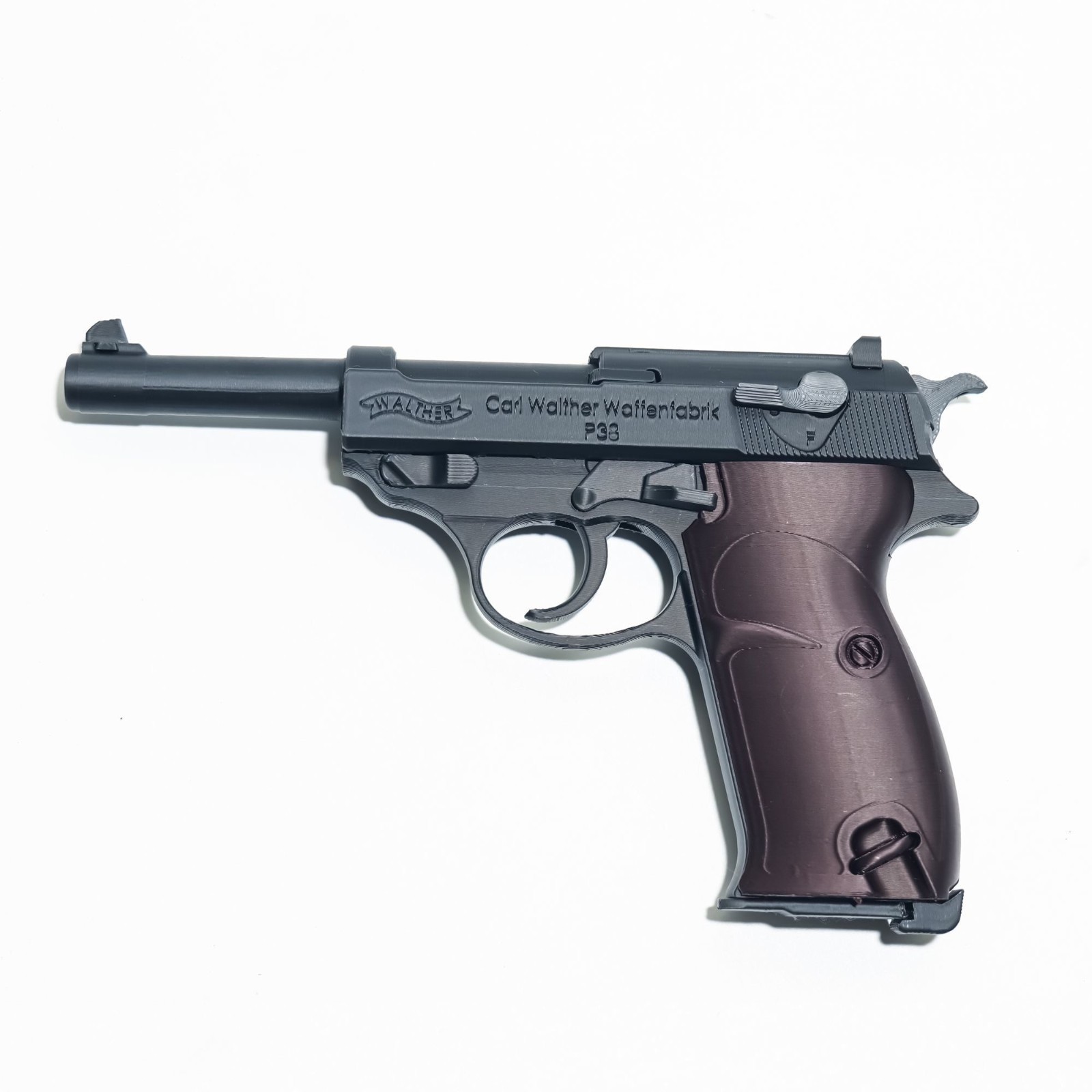P38 Pistol Prop Model for Film & Cosplay - Plastic, Non-Firing, Inert Replica