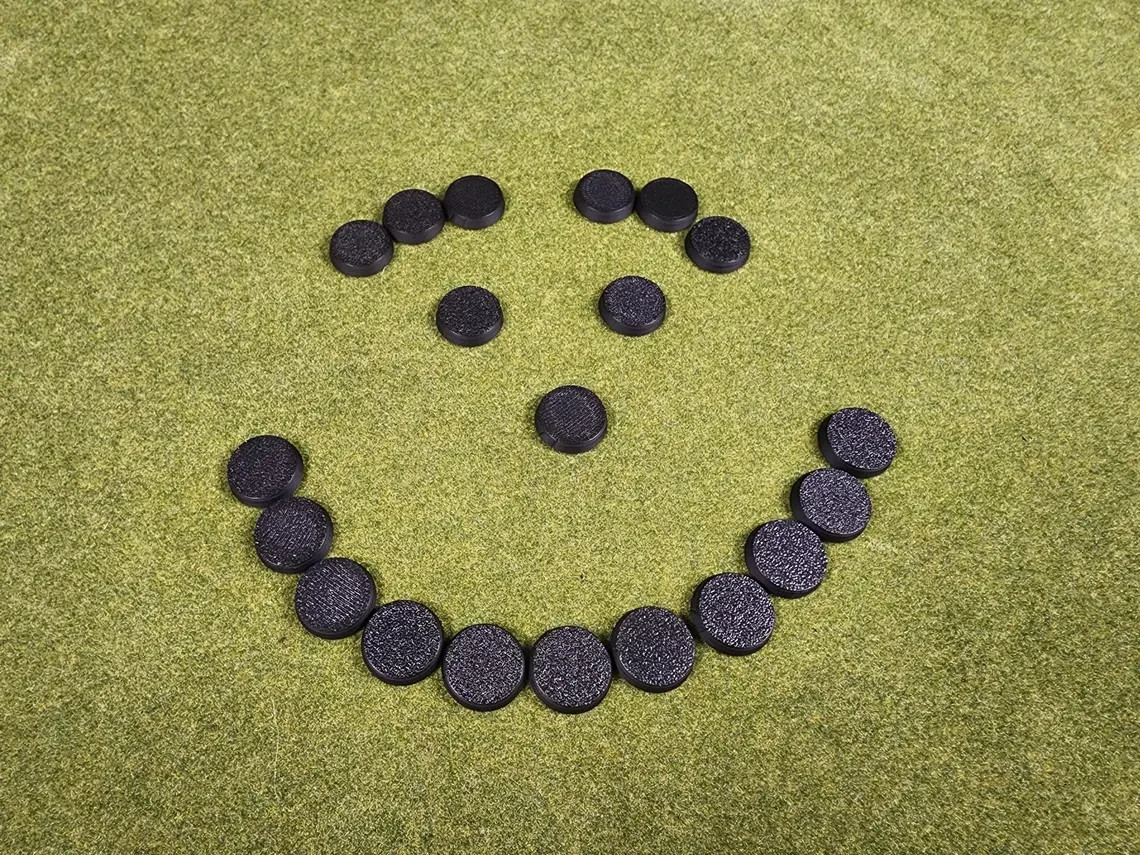 20mm Round Bases - Plain Beveled Bases - Wargaming Old School Bases