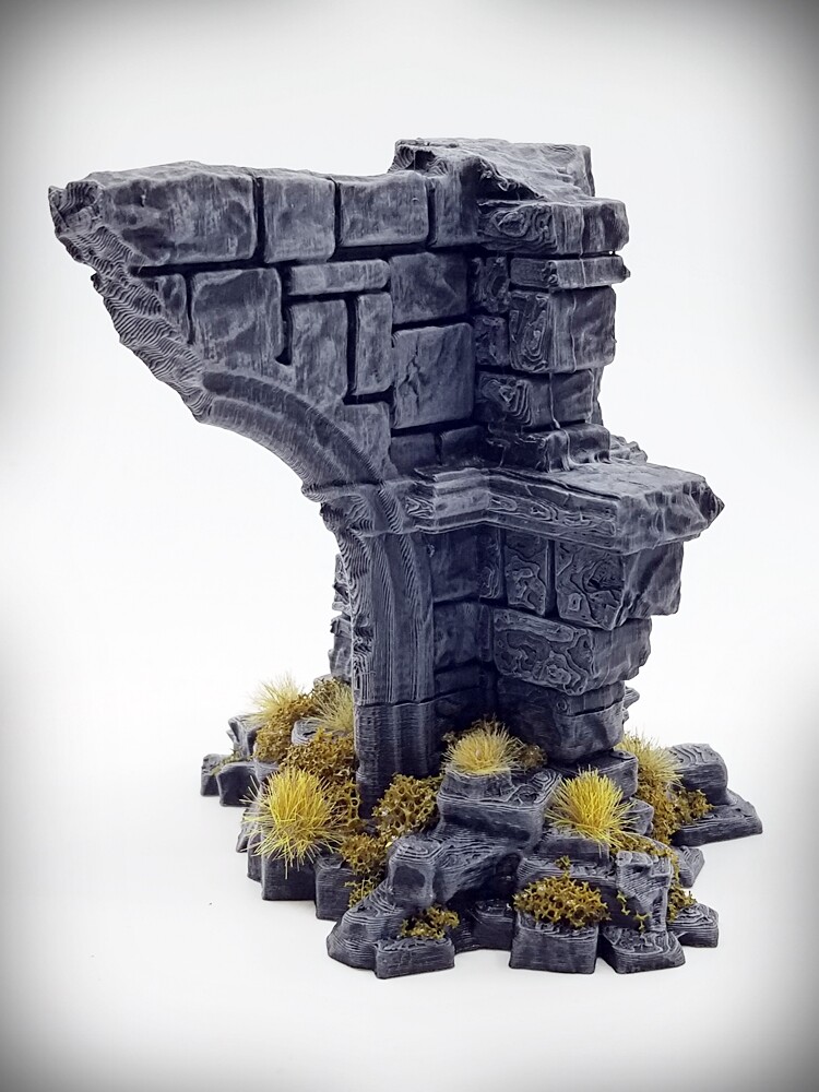PAINTED Ruins - Half Grand Arch, Half Arch Door - Tabletop Wargaming RPG terrain