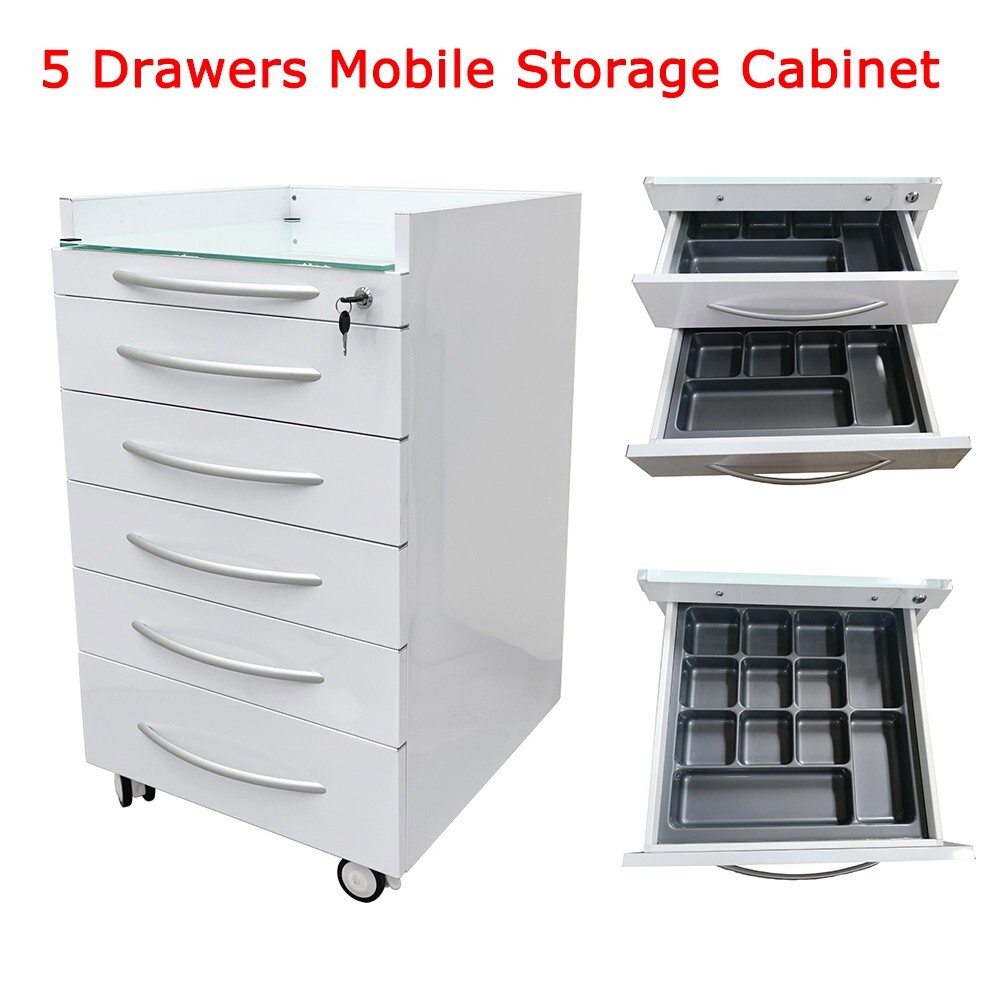 Office Storage Cabinet 5 Drawers Mobile Utility Cart Mobile Cabinet Home Office