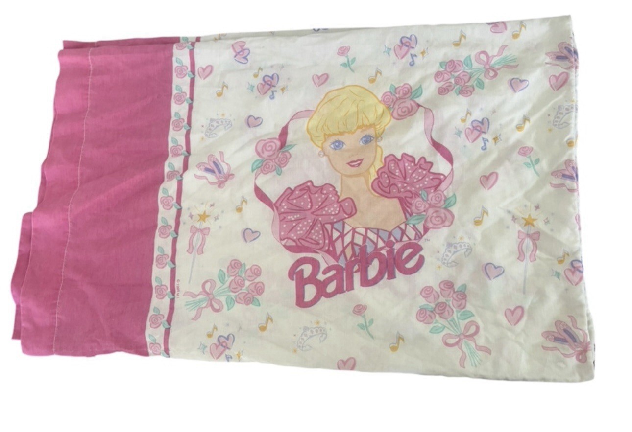 Vintage Barbie Barbie Lot Of 2Standard Pillowcases 1995 The Bibb Co.