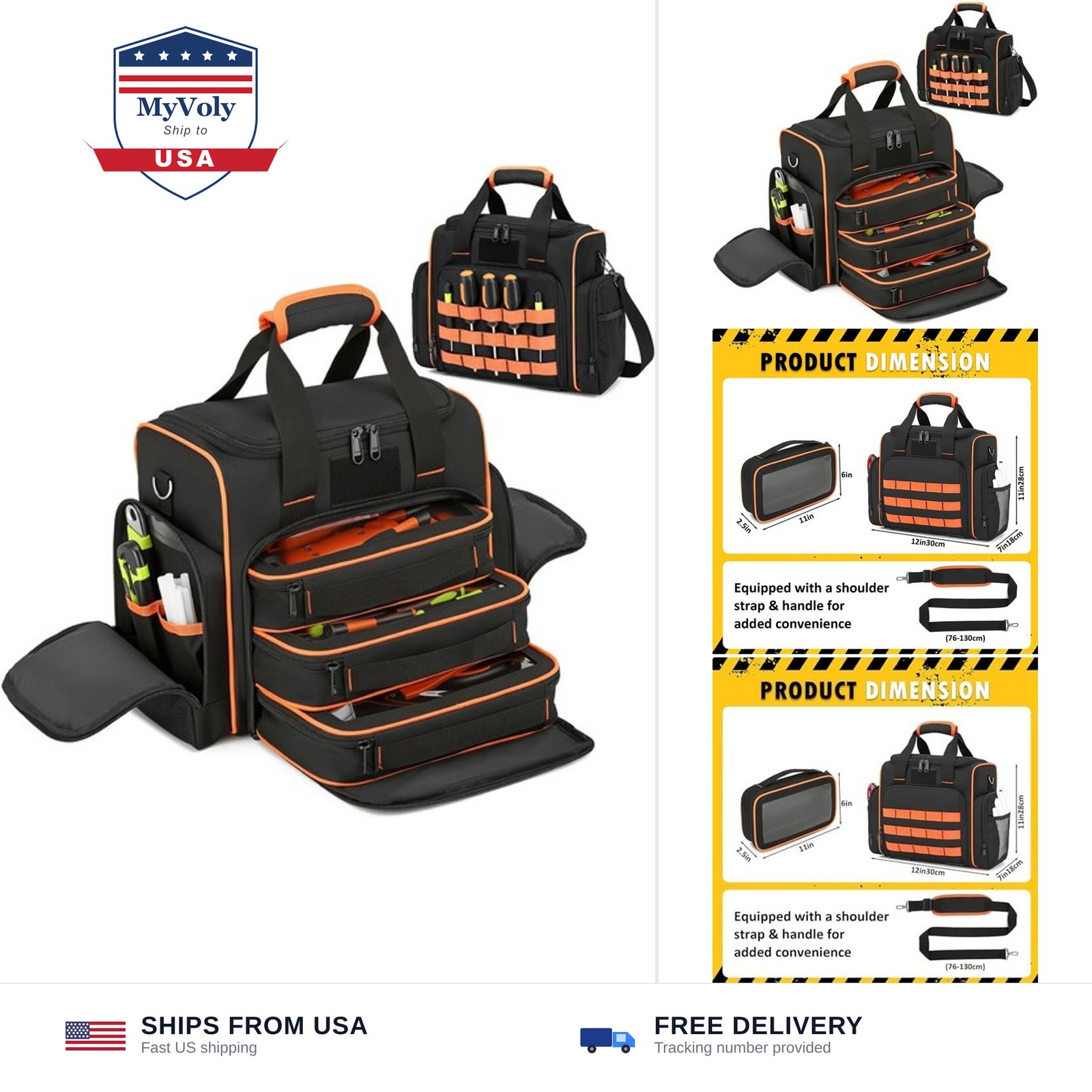 Tools Bag with 3 Removable Cases, Small Tool Tote Carrying Case | 2 Layers To...