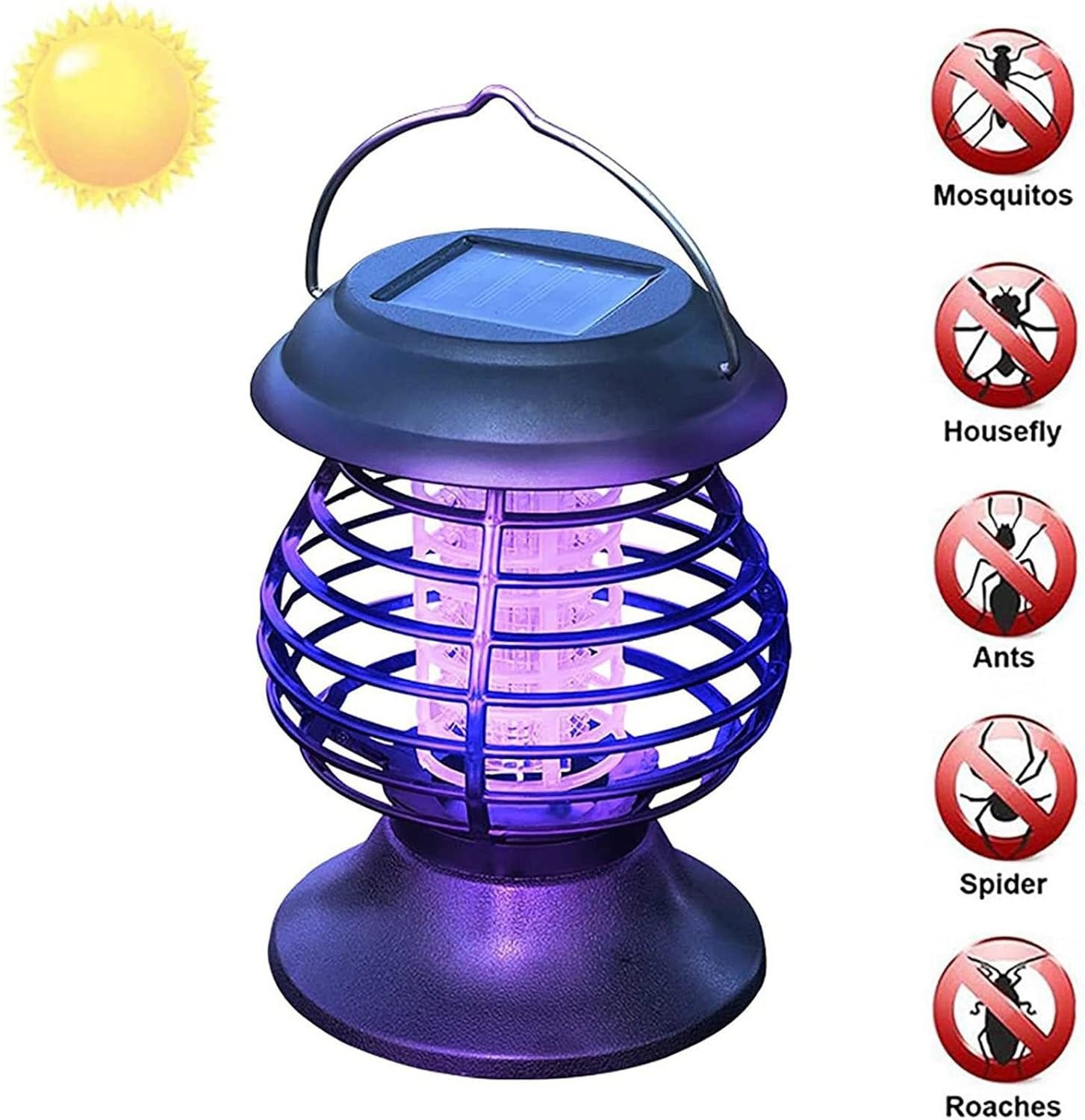 Solar Bug Zapper Outdoor Mosquito Trap Fly Insect Zapper Killer for Patio Yard