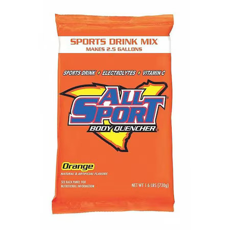 All Sport 10124806 Sports Drink Mix, Orange Flavor, Pk32