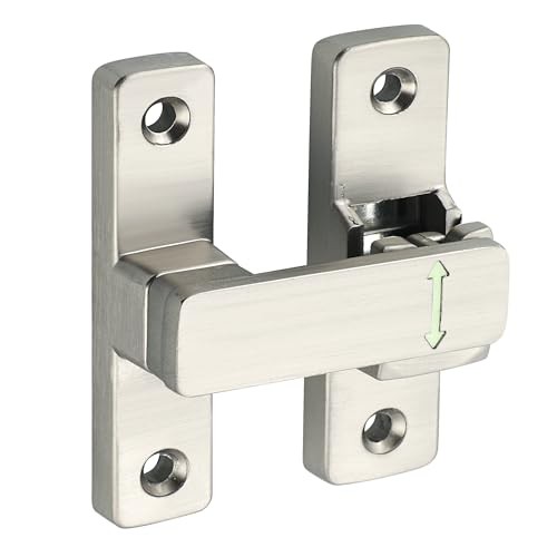 Mooche Sliding Barn Door Lock, 90/180 Degree Flip Door Lock Latch | Silver