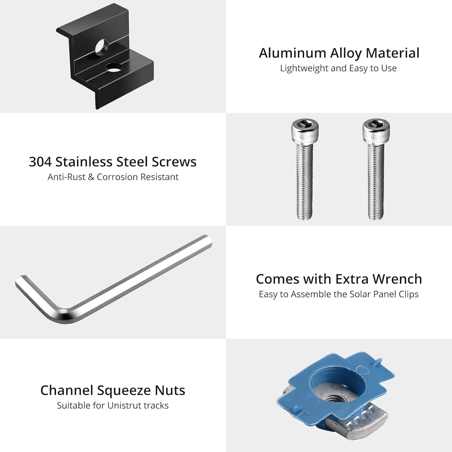 10PCS Solar Panel End Clamp for Standard Aluminum 30/35mm Solar Panel Brackets