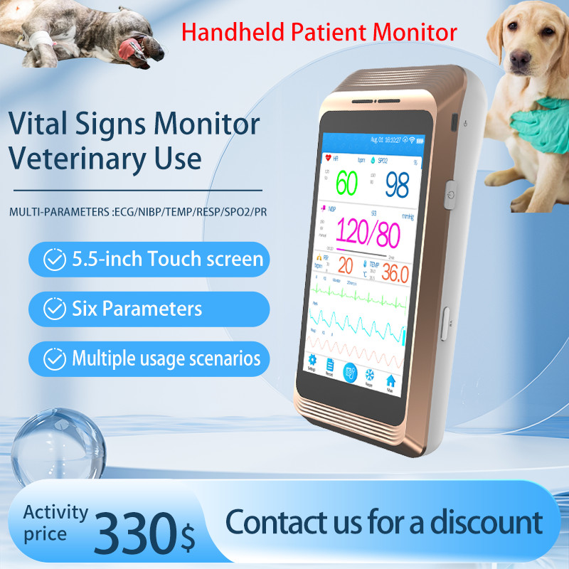 5.5''inch 6 Parameters Handheld Veterinarian Patient Monitor Vital Signs Monitor