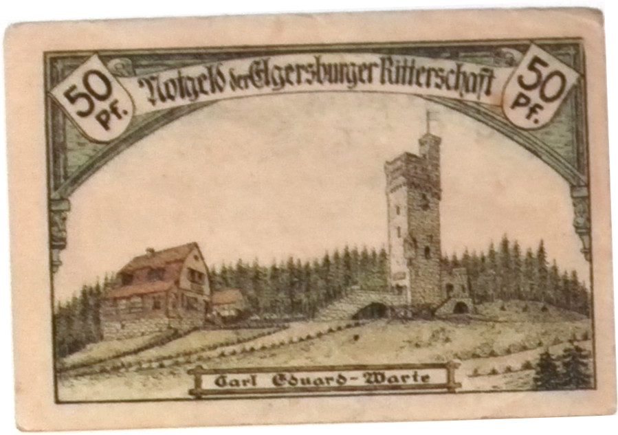 1921 Germany  RITTERSCHAFT 50  Pnennig  Notgeld / Banknote