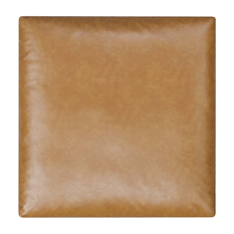 Modway Commix Down Filled Overstuffed Vegan Leather Ottoman in Tan