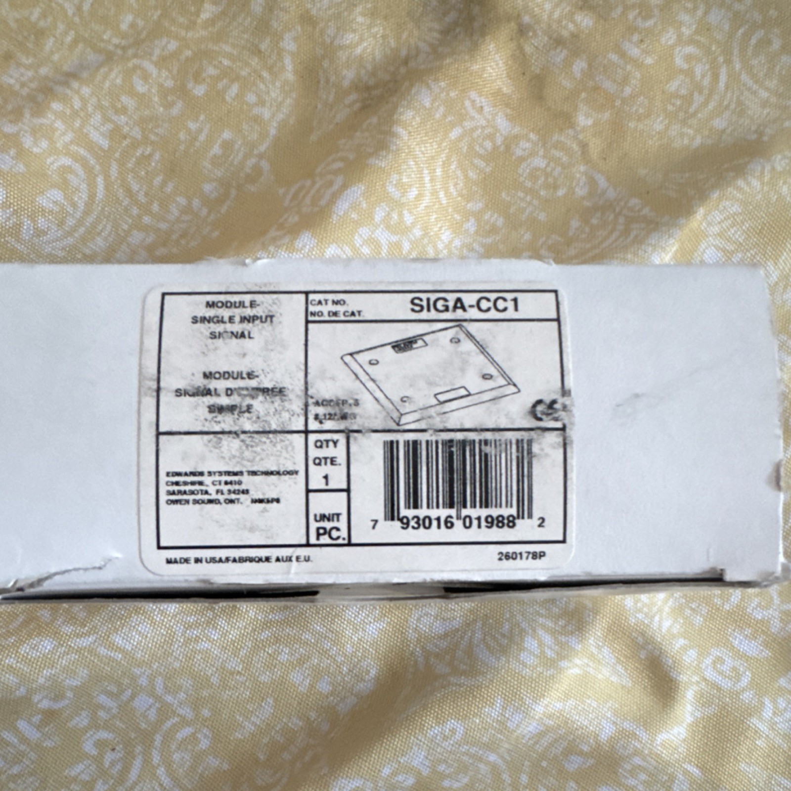 Edwards Systems Technology SIGA-CC1 Single Input Signal Module w/ Cover Kit