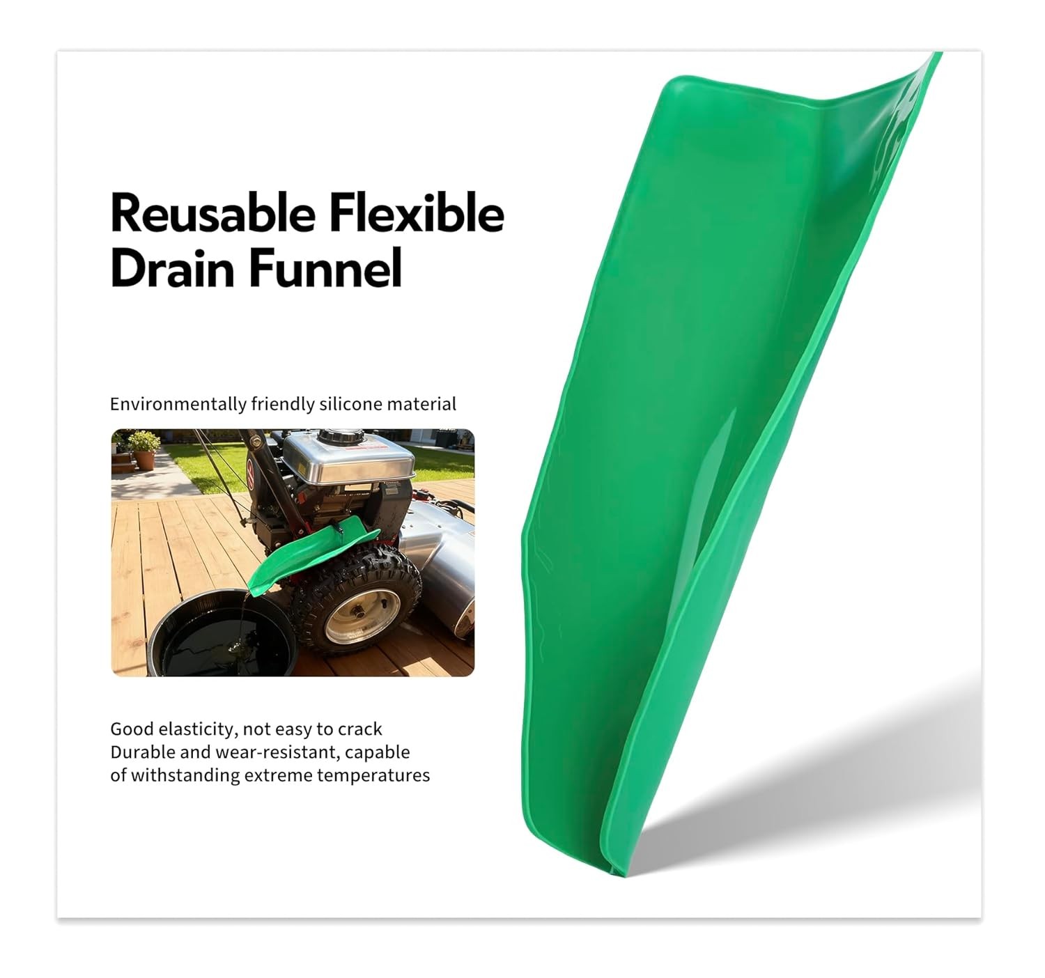 Reusable Flexible Oil Drain Funnel Form a Foldable Bendable Flex for...
