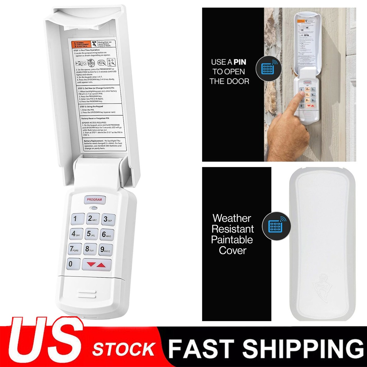GK-R Wireless Keyless Keypad For Genie Garage Door Opener Remote ACSDA1 ACSD1G