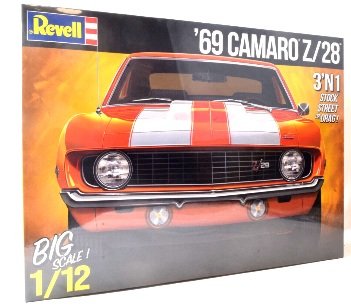 Revell 1969 Chevy Camaro Z/28 3-In-1 1/12 Scale Plastic Model Car Kit 12812