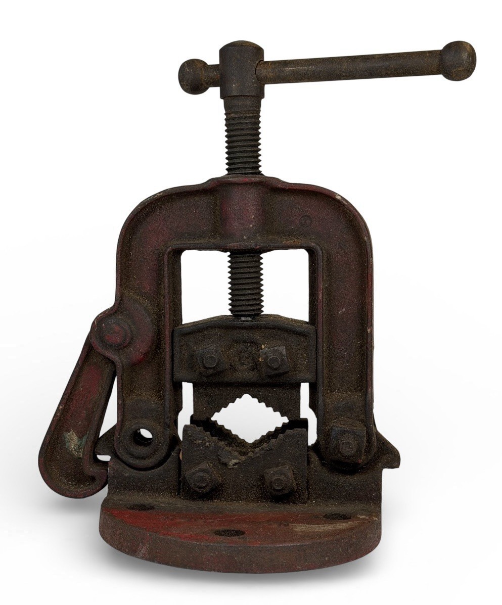 VINTAGE DUNLAP No. 00H PIPE VISE 1/8" - 1 1/4" BENCH TOP MOUNT DUNLAP Vertical