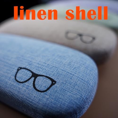 ABAJI Eyeglasses Case 2PCS Reading Glasses Box Fiberflax Hard Shell Lint