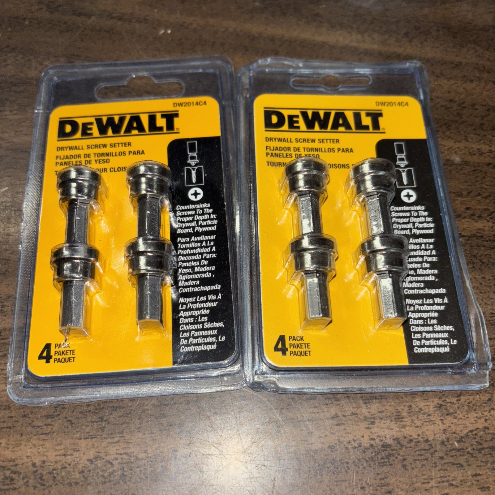 DEWALT DW2014C4 DRYWALL SCREW SETTER 2 PACK OF 4 EACH ALL BRAND NEW SEALED PACKS