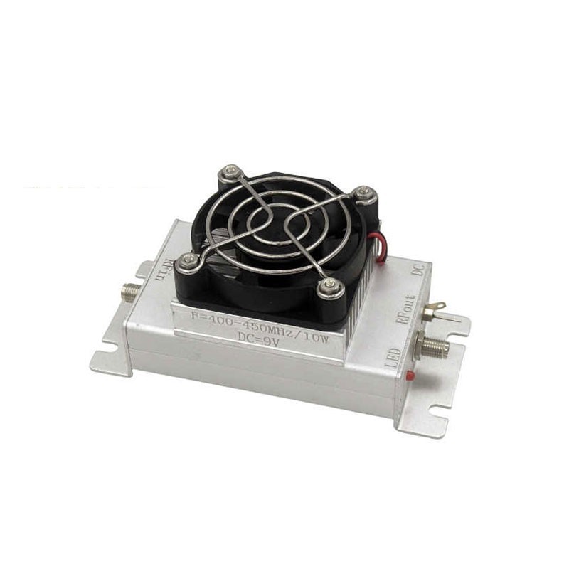 400MHz-450MHz 10W RF Power Amplifier with 48dB Gain Heat Sink and Cooling Fan