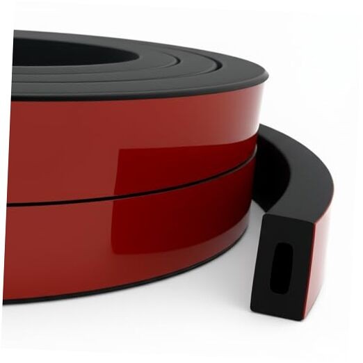 26 Ft Rectangular Rubber Seal Strip with L:26ft, W:0.75" X H:0.39" Single Hole