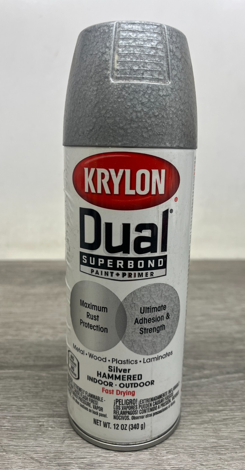 Krylon Dual Superbond Paint-and-Primer Paint 12 Oz. Hammered Gray/Silver 8840