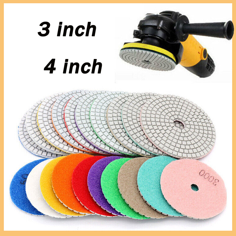 Diamond Polishing Pads 3 or 4 inch Wet/Dry Granite Stone Glass Concrete Marble