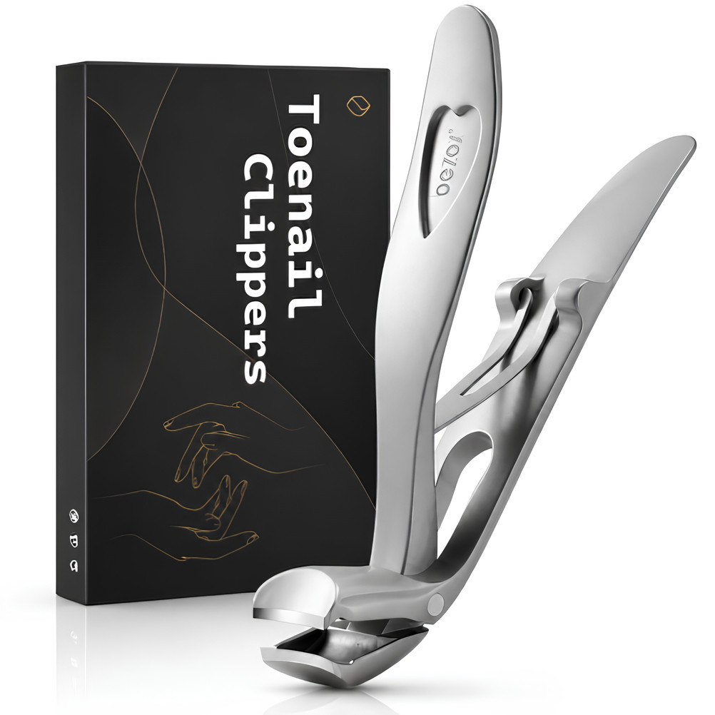 Long Handle Toenail Clippers for Seniors – Sharp Angled Head Thick Nails, Silver