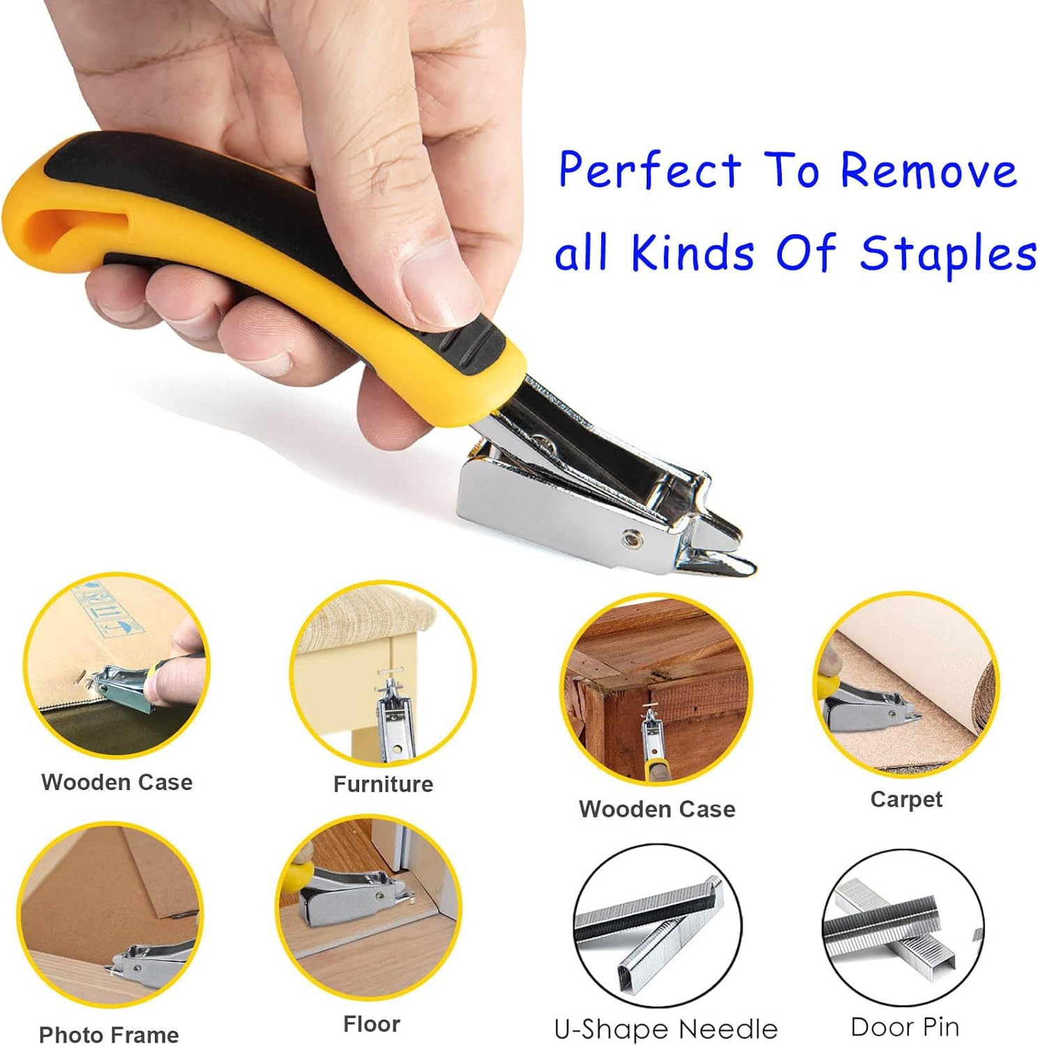 3PCS Heavy Duty Staple Remover Kit with Nail Puller, Tack Lifter Multi Tool for