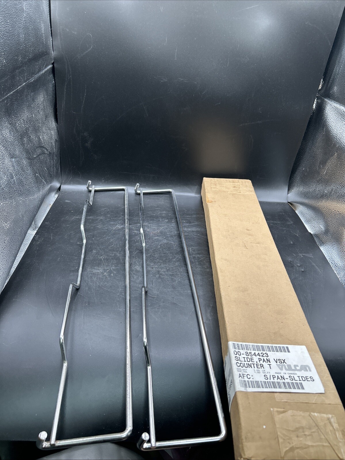 Pair Of Vulcan Wittco Universal Lower Tray Slide for Holding Transport Cabinet