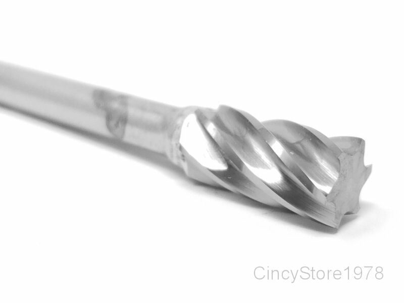 SA3NF Aluminum Cylindrical Carbide Burr Bur Cutting Tool Die Grinder Bit 1/4"