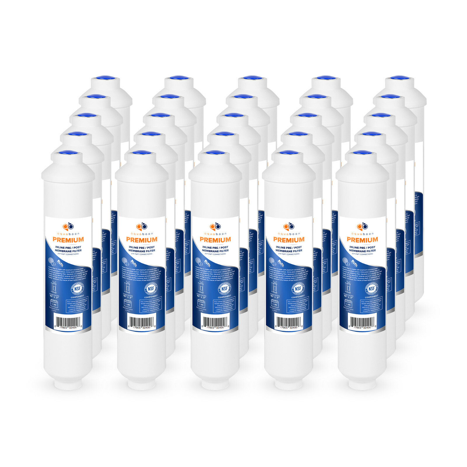 25PK Premium Aquaboon T33Inline Post/Carbon Polishing Water Filter Cartridge Jac