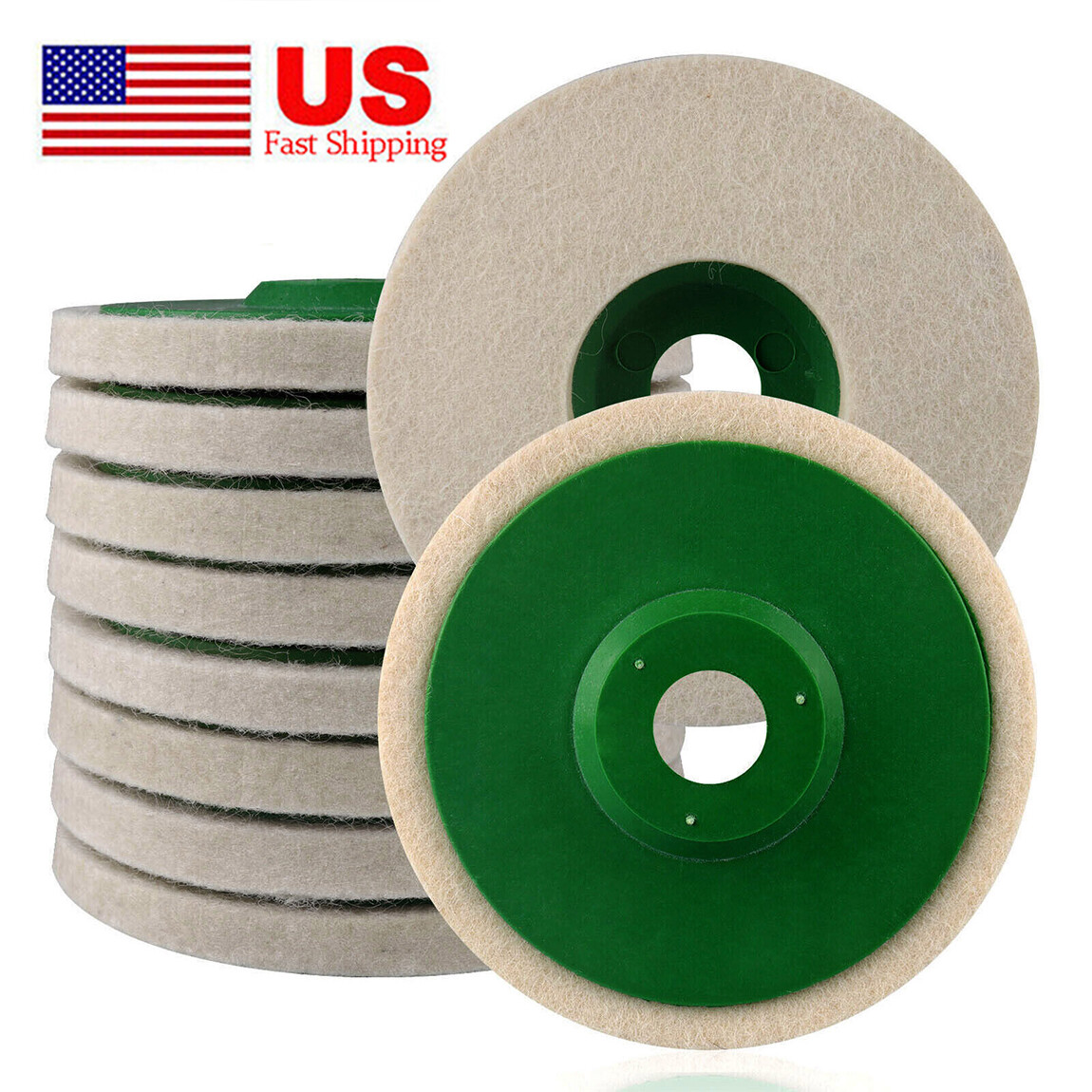 10PCS 4" Inch Wool Felt Polishing Wheel Buffing Pad Off for Metal Wood Grinder