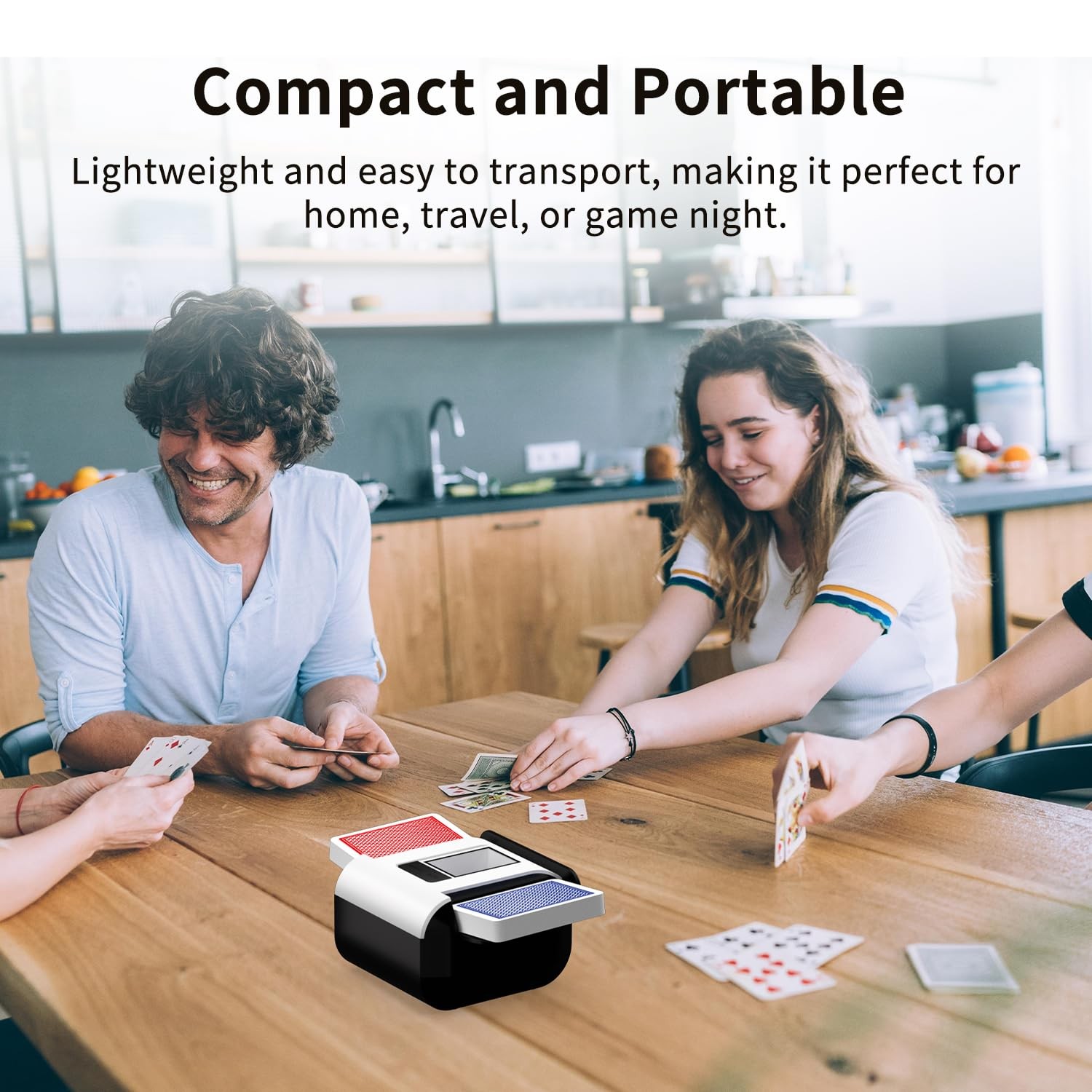 Automatic Card Shuffler with Dual Modes, Rechargeable 1-2 Deck Card Shuffle M...