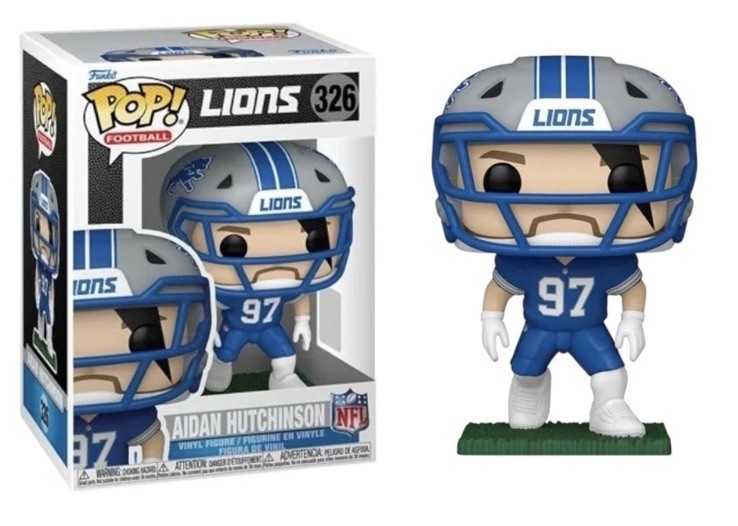 Funko POP! Aidan Hutchinson Detroit Lions NFL Figure 326 W/Protector