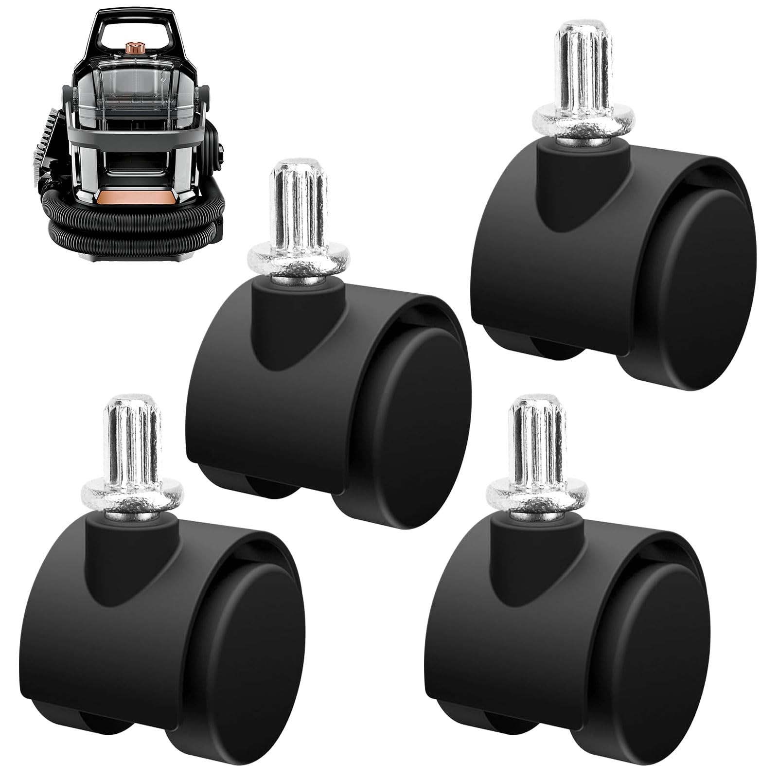 4 Pack Castor Wheels for Bissell Little Green HydroSteam 3605 3618 3532