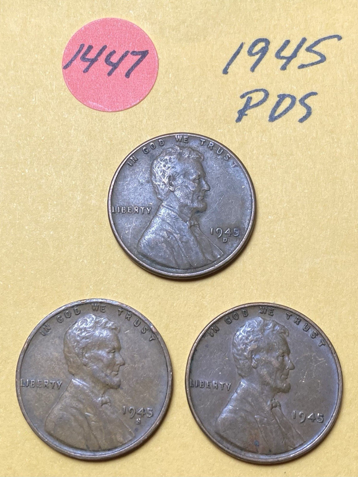 1945 PDS Lincoln Wheat Cent #1447