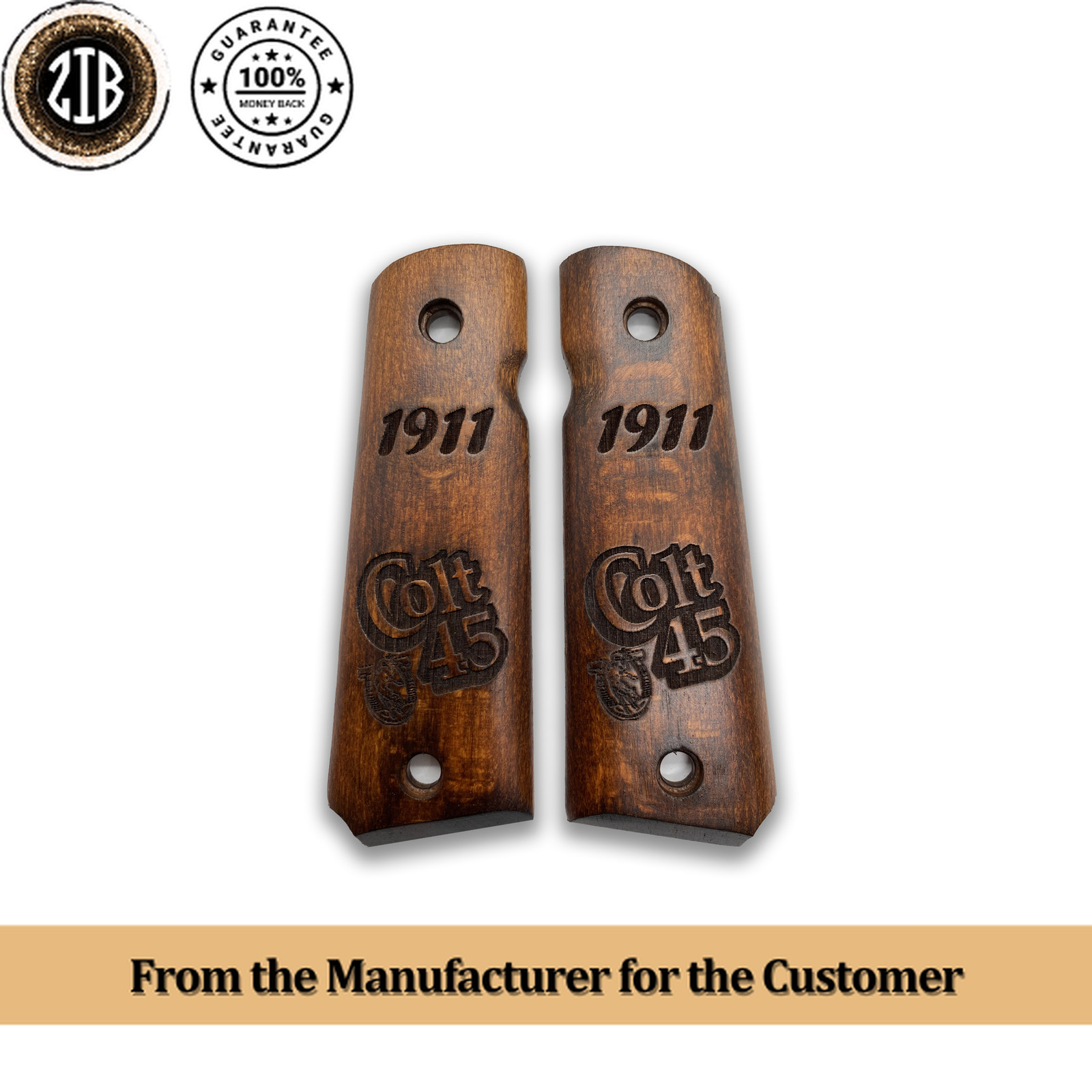 ZIB GRIPS Colt 1911 Grips, Full Size 1911  Grips (Government/Commander) Ars.31