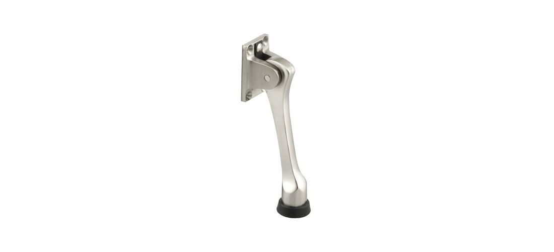 CRL J4571 Brushed Satin Chrome Door Mounted 4-1/2" Heavy-Duty Stop and Holder