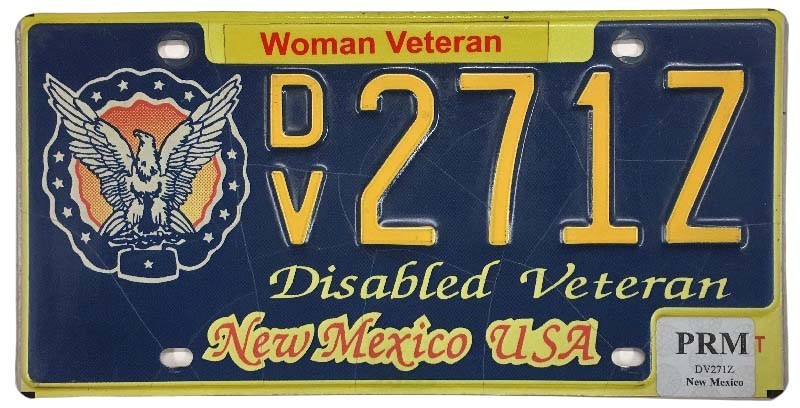 Rare New Mexico 1992-2020 Disabled Woman Veteran License Plate DV 271Z Military