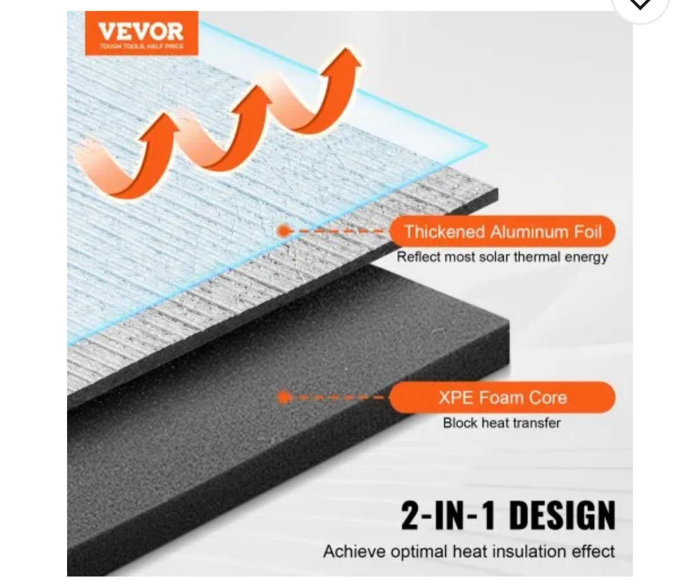 Vevor Reflective Insulation Roll Foam Core Radiant Barrier 40x60x13/32