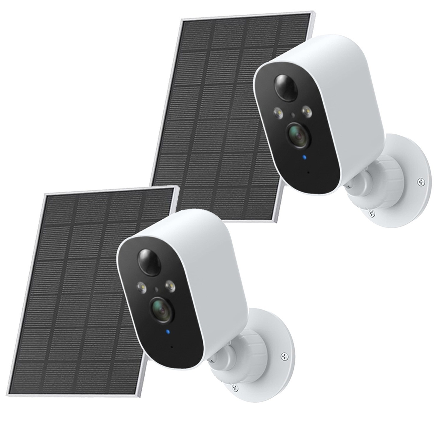 2PCS 1080P Wireless Security Camera 2K WiFi Solar Battery Power Camera Outdoor