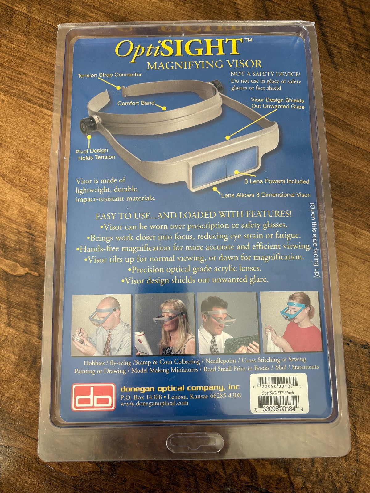 NEW Donegan Optical OptiSight Magnifying Visor USA Made!
