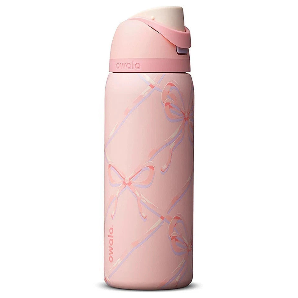 HOLIDAY COLLECTION 32oz FreeSip Water Bottle, PINK SUGAR PLUM FAIRY BOWS