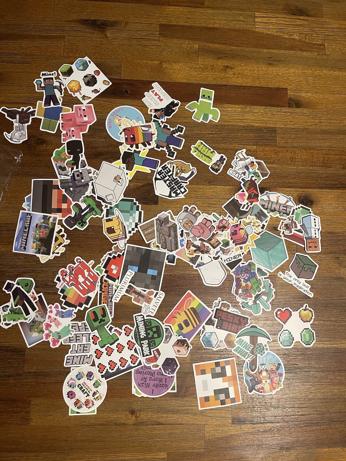 Set of 100 Minecraft Theme Sticker Decals Various
