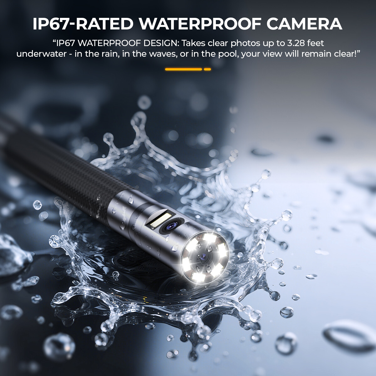 Waterproof 7 LED Lights Inspection Endoscope Dual Camera Articulating Borescope