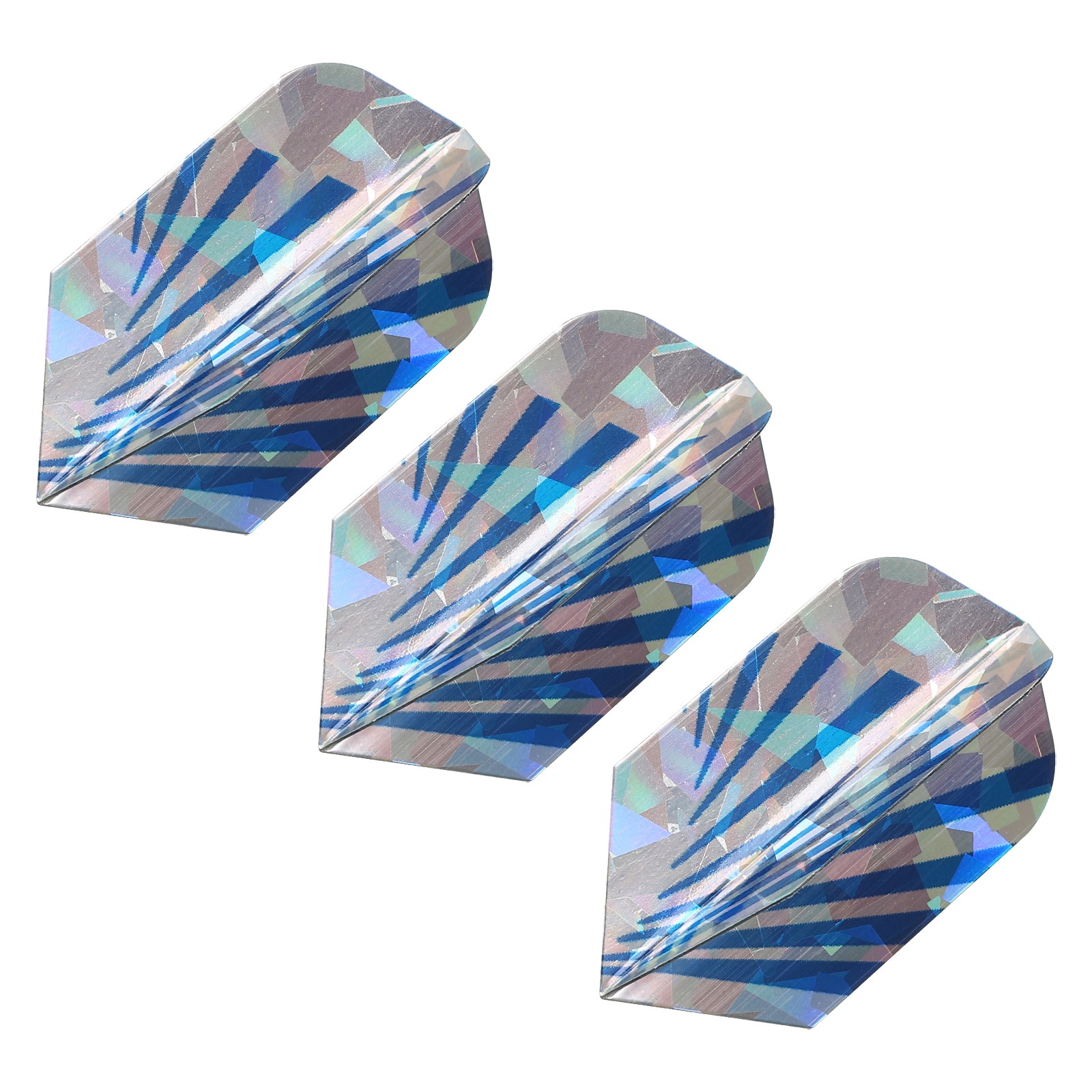 Slim Dart Flights, 3 Pack PET Dart Accessories, Blue Silver Tone