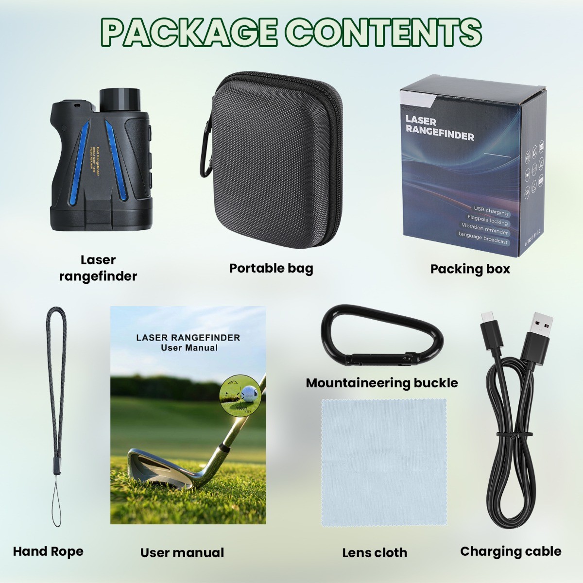 2187 Yard Golf Rangefinder, 6x Magnification, High-Precision Slope Mode Scanning